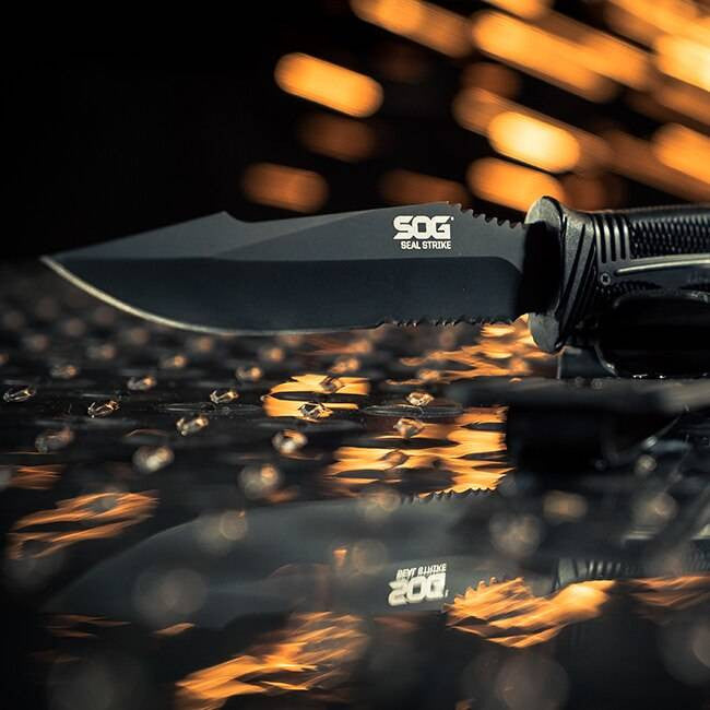  SOG SEAL Strike Powder Coat Fixed Blade Knife With Molded Sheath