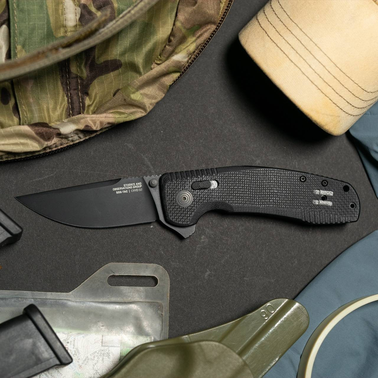  SOG SOG-TAC XR Blackout Folding Knife