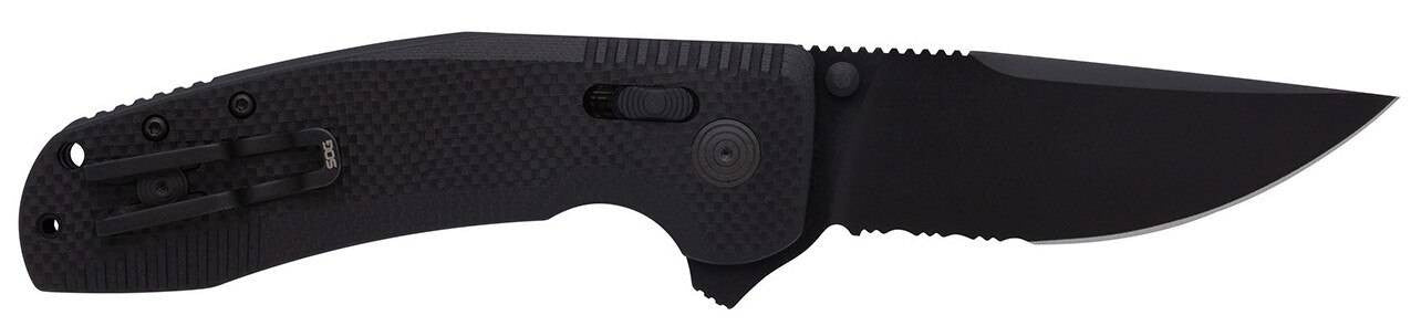  SOG SOG-TAC XR Blackout Serrated Folding Knife