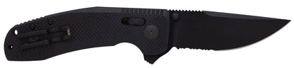  SOG SOG-TAC XR Blackout Serrated Folding Knife