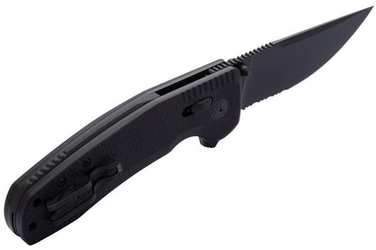  SOG SOG-TAC XR Blackout Serrated Folding Knife