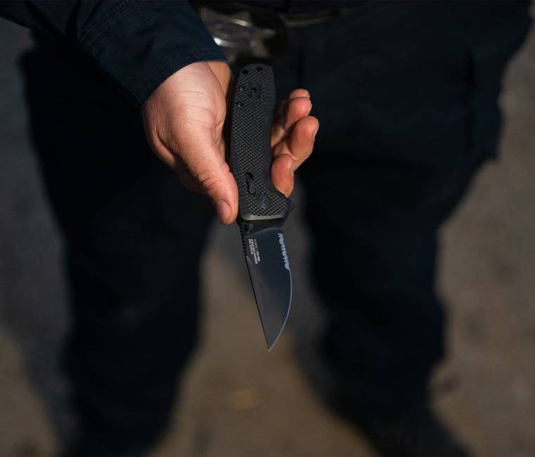  SOG SOG-TAC XR Blackout Serrated Folding Knife