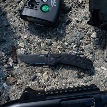  SOG SOG-TAC XR Blackout Serrated Folding Knife