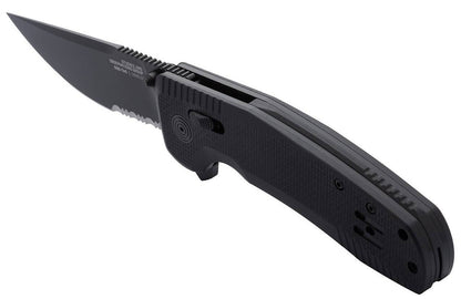  SOG SOG-TAC XR Blackout Serrated Folding Knife