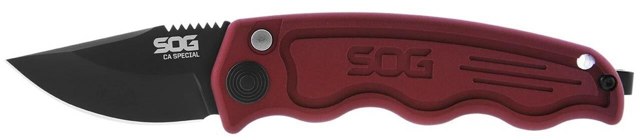  SOG-TAC California Special Auto Knife - Battleship Red