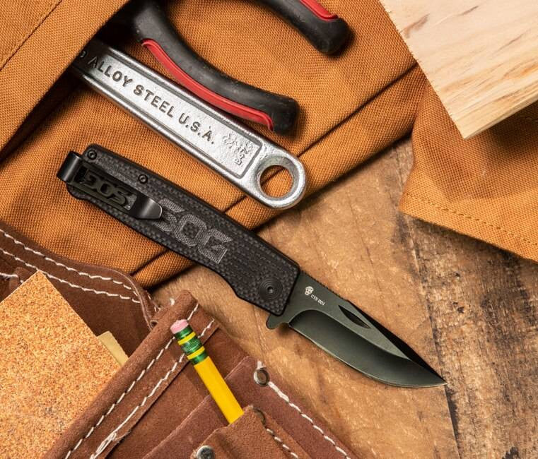  SOG Terminus Black Folding Knife