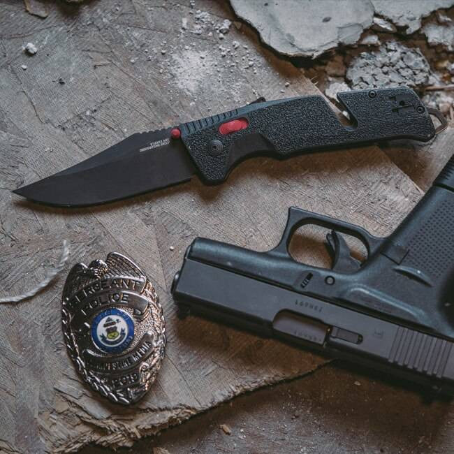  SOG Trident AT Black & Red Folding Knife