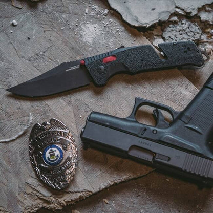  SOG Trident AT Black & Red Folding Knife