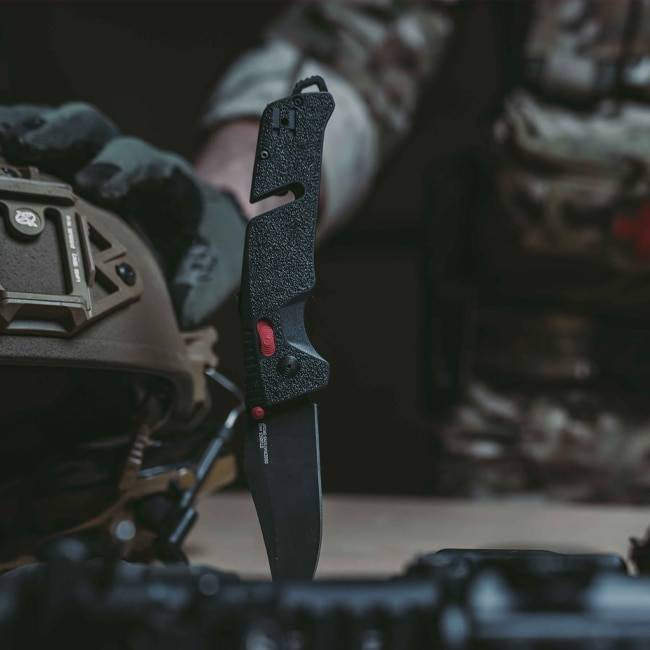 SOG Trident AT Black & Red Folding Knife