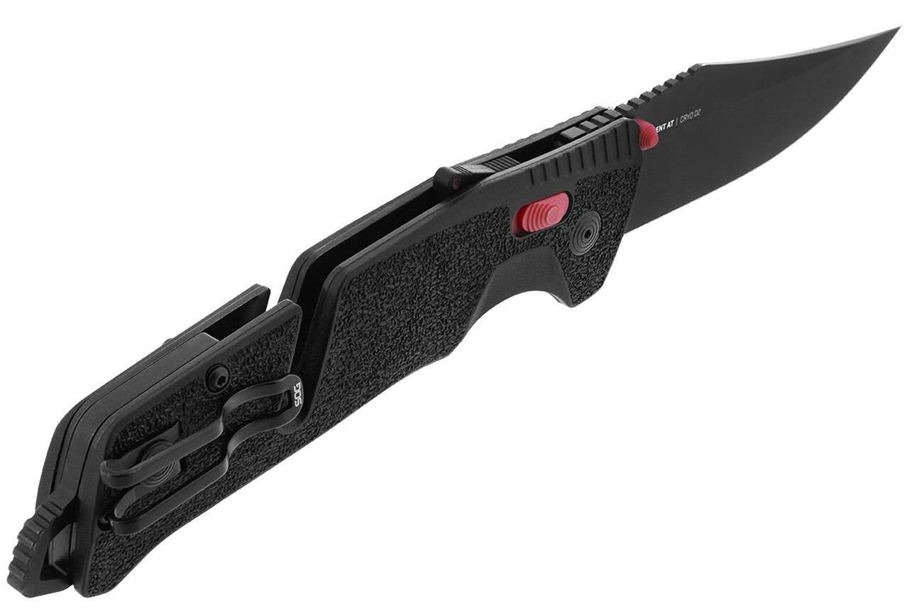  SOG Trident AT Black & Red Folding Knife
