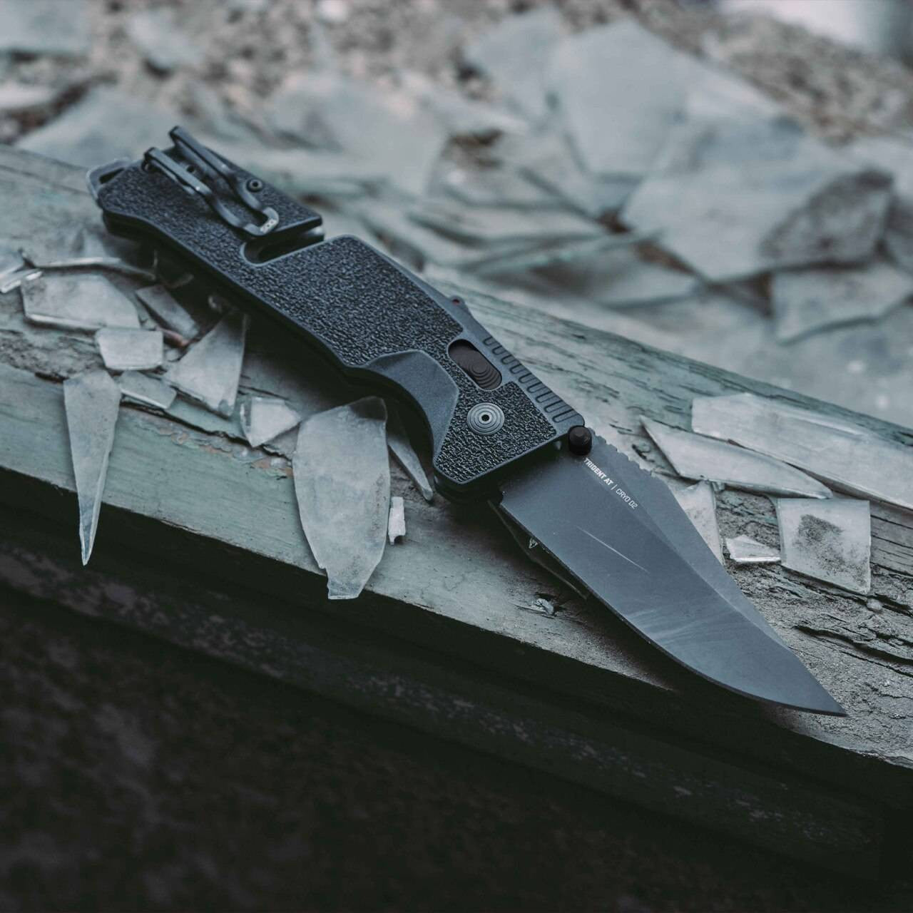  SOG Trident AT Blackout Folding Knife