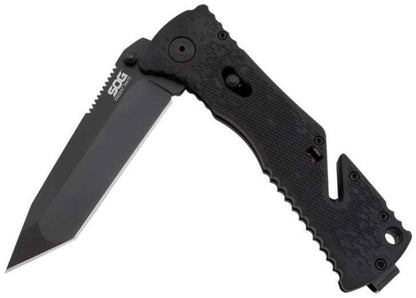  SOG Trident Black TiNi Tanto Folding Knife