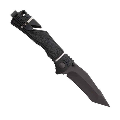  SOG Trident Elite Straight Edge Tanto Black TiNi Folding Knife