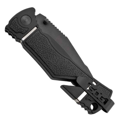  SOG Trident Elite Straight Edge Tanto Black TiNi Folding Knife