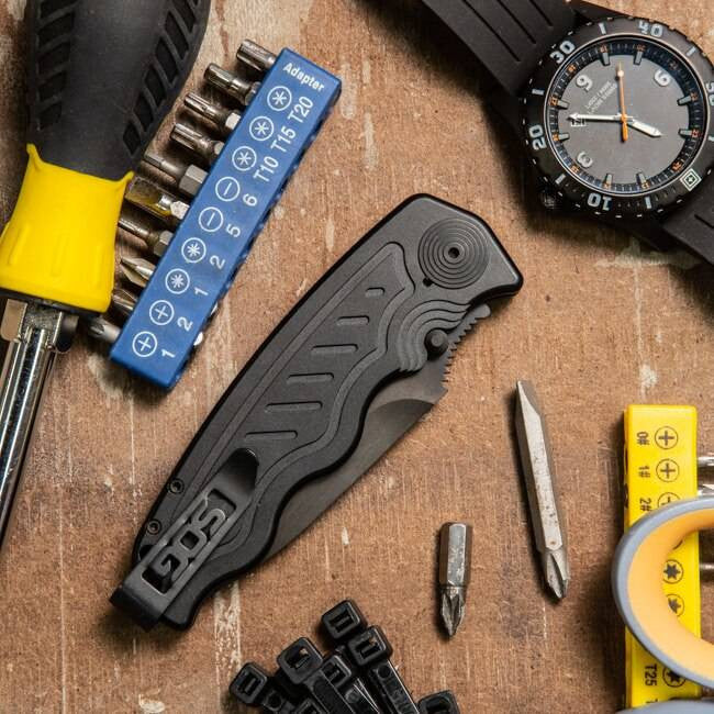  SOG Zoom Serrated Black TiNi Folding Knife