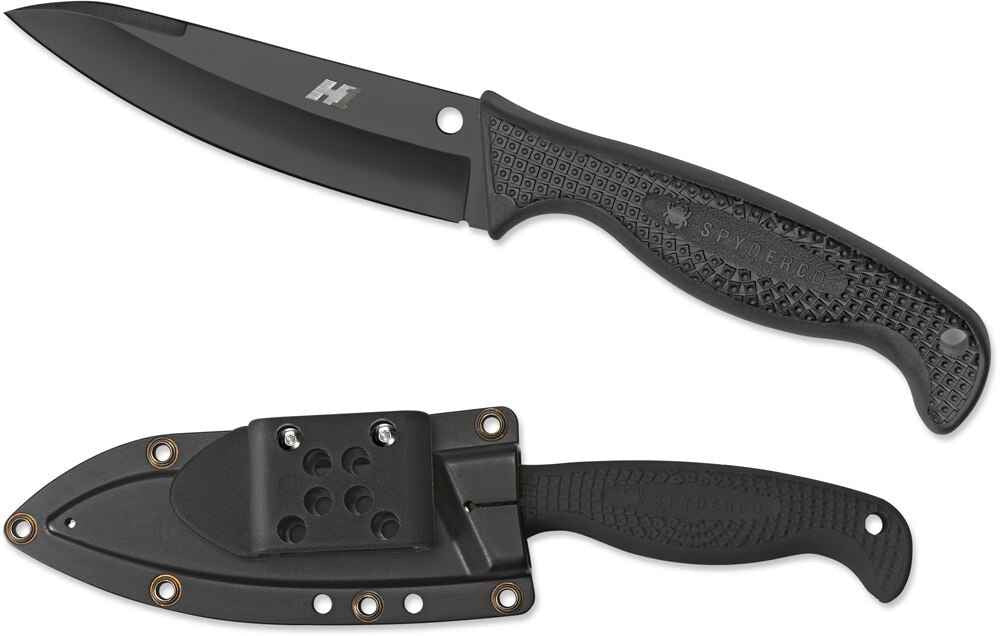  Spyderco Aqua Salt Black Fixed Blade Knife