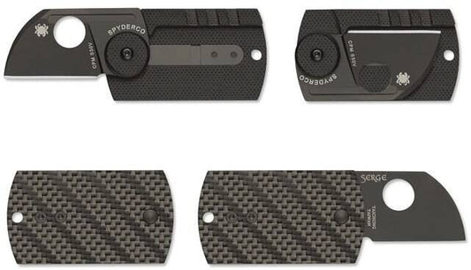  Spyderco Dog Tag Folder CF/G-10 Laminate Black Knife