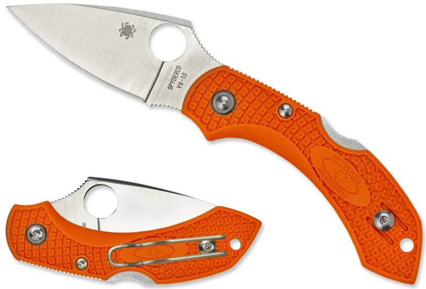  Spyderco Dragonfly 2 Lightweight Orange Plain Edge Folding Knife