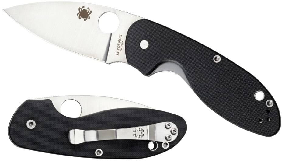  Spyderco Efficient G-10 Black Plain Edge Folding Knife