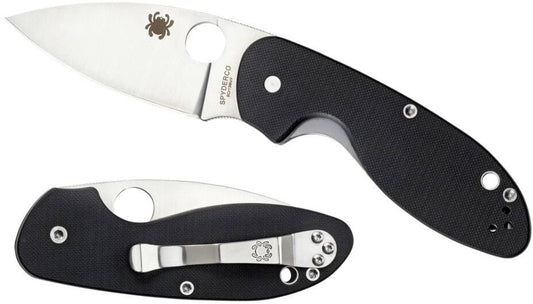  Spyderco Efficient G-10 Black Plain Edge Folding Knife