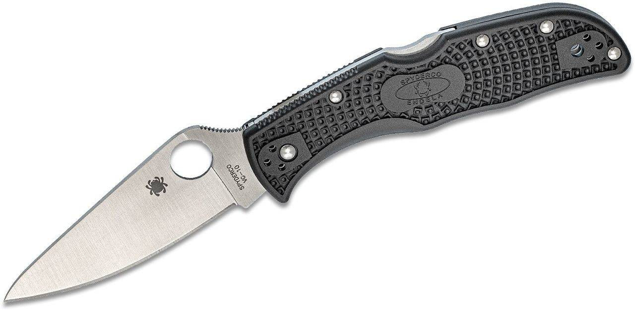  Spyderco Endela Folding Knife With Lightweight Black Handle