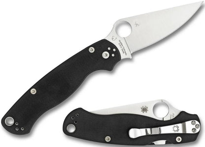  Spyderco Para Military 2 G-10 Left Hand Black Knife