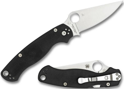  Spyderco Para Military 2 G-10 Left Hand Black Knife