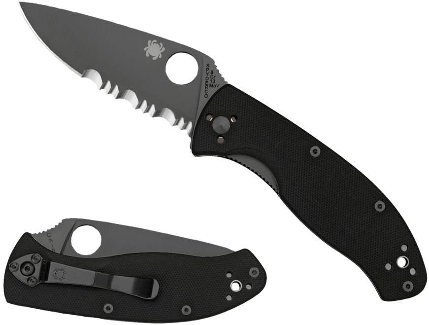  Spyderco Tenacious G-10 Black / Black Blade Knife