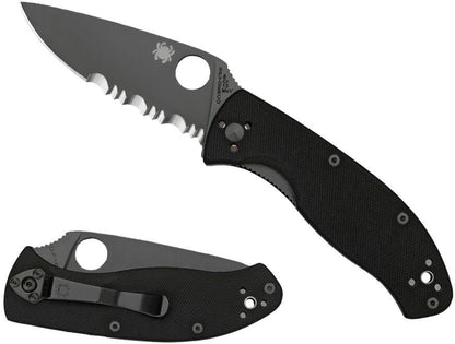  Spyderco Tenacious G-10 Black / Black Blade Knife