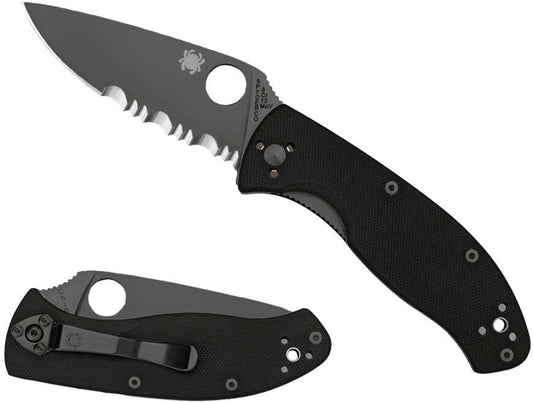  Spyderco Tenacious G-10 Black / Black Blade Knife