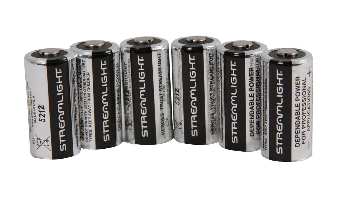 Streamlight 3V CR123 Lithium Batteries - 6 Pack