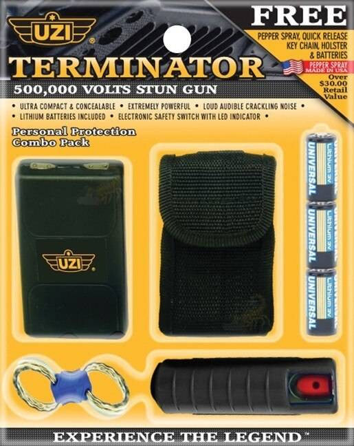  UZI 500,000 Volt Stun Gun And Pepper Spray Combo