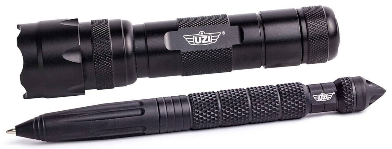  UZI Tactical Pen And Flashlight Set