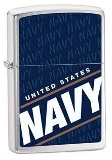  Zippo Brushed Chrome US Navy Lighter