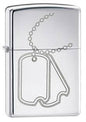  Zippo High Polish Chrome Dog Tags Lighter