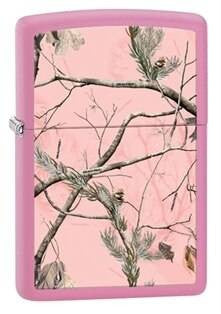  Zippo Windproof Real Tree APC Matte Pink Lighter