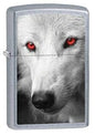  Zippo Windproof Street Chrome Wolf W/ Red Eyes